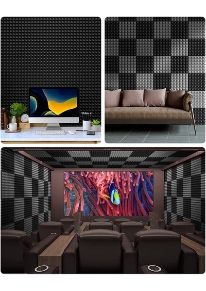 24PCS Kendinden Yapışkanlı Ses Geçirmez Köpük Paneller 2X12X12IN Hızlı Genişletme Akustik Paneller Piramit Tasarım Ses Geçirmez Duvar Panelleri (Yurt Dışından) indirimleri