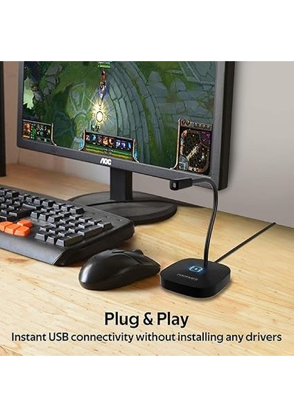 Pc Laptop Için Esnek, Hd Kayıt USB Giriş Dokunmatik LED Gösterge Oyun ve Kayıt Için (Siyah) modelleri