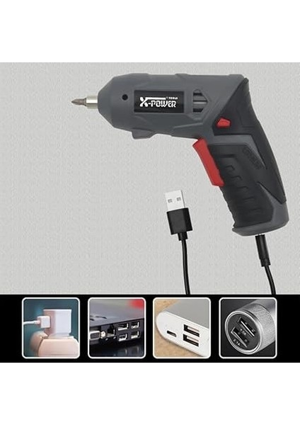 Şarjlı Vidalama Seti 3.6V Akülü Elektrikli Tornavida Kullanımı Kolay ve Pretik Manyetik Elektrikli Tornavida Ev Için LED Çalışma Işığı S12B (S12B) fiyatları