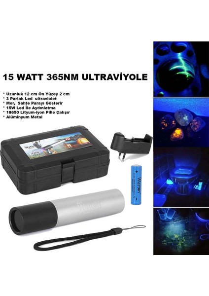 15 Watt 365NM Ultraviyole Para Işığı WT-305