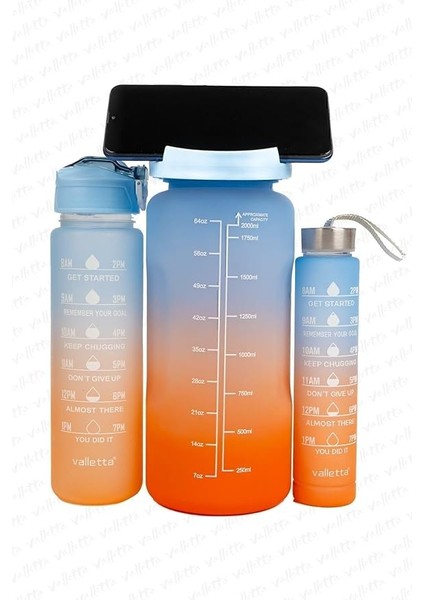 Eldorado 3lü Set Bpa Içermez Motivasyonel Su Matarası Mavi Su Matarası,su Şişesi,suluk VLT1288 fiyatları