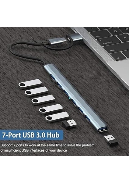 Çok Fonksiyonlu Pd USB Type C Çoğaltıcı Hub Çeşitleri Her Ihtiyacı Giderecek Çeşit Mevcuttur (Usb ve Type C Pd, USB Çoklayıcı 7 Li Hub-10) fiyatları