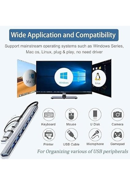 Çok Fonksiyonlu Pd USB Type C Çoğaltıcı Hub Çeşitleri Her Ihtiyacı Giderecek Çeşit Mevcuttur (Usb ve Type C Pd, USB Çoklayıcı 7 Li Hub-10) fırsatları