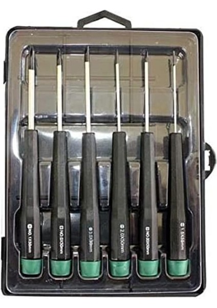 W 2262, Elektronikçi Tornavida Seti, Gri/siyah/yeşil, (6 Parça)