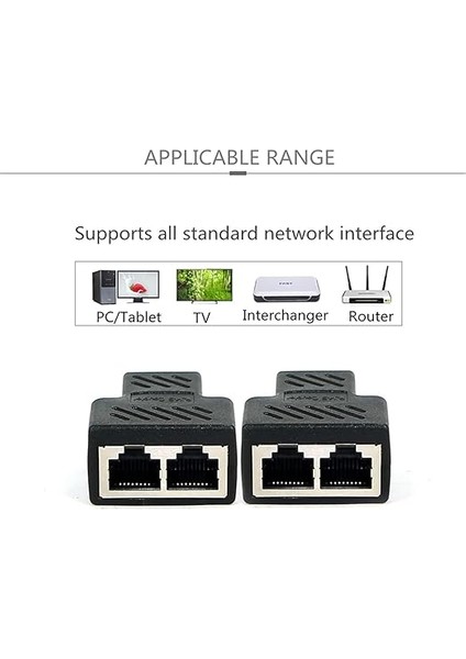 2 Portlu Splitter, Çift Lan Kablosu, Ethernet Bölücü, RJ45 Dişi Adaptör Konnektörü - Ethernet Splitter Cable modelleri