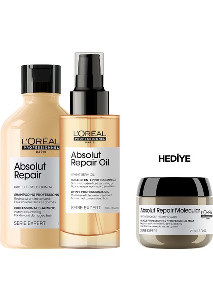Serie Expert Absolut Repair Onarıcı Bakım Seti 300 ml Yıpranmış Saçlar İçin
