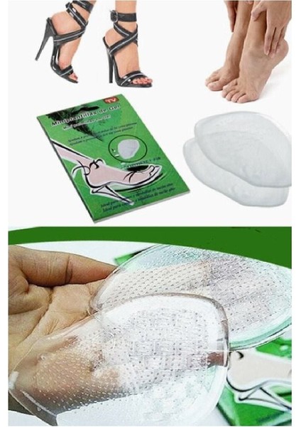 Konforlu Kaydırmaz Topuklu Ayakkabı Jel Tabanlık, Şeffaf ve Esnek