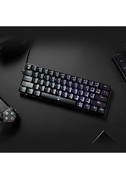 K630 Dragonborn %60 Kablolu Rgb Oyun Klavyesi, 61 Tuşlu Kompakt Mekanik Klavye, Mavi Dokunmatik Şalterli, Profesyonel Sürücü Desteği, Siyah indirimleri