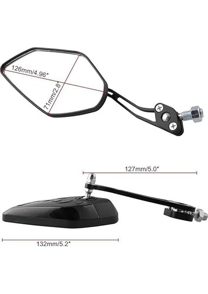 Derece Geniş Açılı Dönebilen Motosiklet Ikili Dikiz Aynası fırsatları