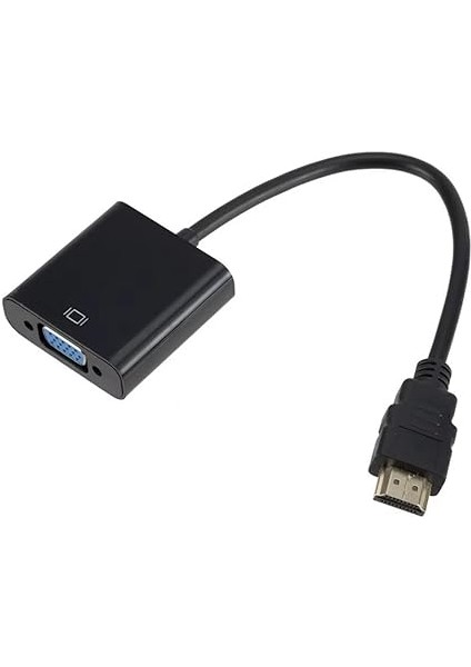 To VGA Görüntü Çevirici Aparat, Dijital HDMI Çıkışlı Bilgisayarların Görüntüsünü VGA Girişli Monitör, Projeksiyon Vb Görüntü Cihazlarına Aktarır, Çevirir, Siyah, Ses Çıkışsız, fiyatları