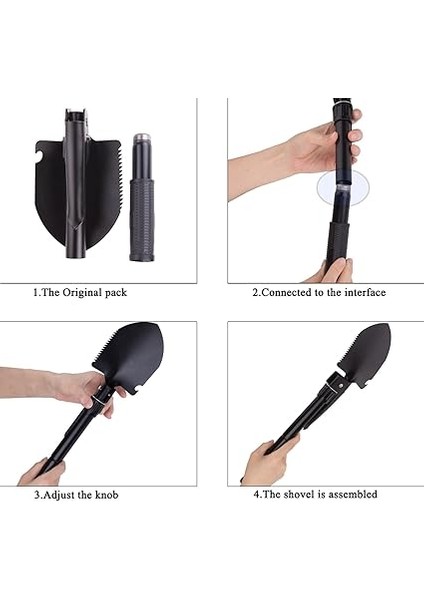 Çok Fonksiyonlu Katlanır Kürek, Pusulalı Çelik Mini Kürek, Şişe Açacağı ve Taşıma Çantası, Yürüyüş, Kamp, Bahçe Işleri, Hayatta Kalma, Balıkçılık, Sırt Çantasıyla Seyahat Için fırsatları