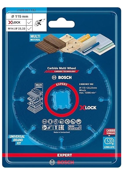 1x Expert Carbide Multi Wheel X-Lock Kesici Diskler (Sert Ahşap, Çivili Ahşap, Plastik, Alçıpan Panel, Ø 115 Mm, Aksesuar Küçük Avuç Taşlama Makinesi) fiyatları