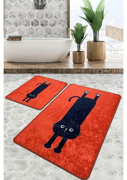 Comfort Banyo Halısı Djt 2li Set Banyo Paspası Kaymaz Tabanlı Klozet Takımı