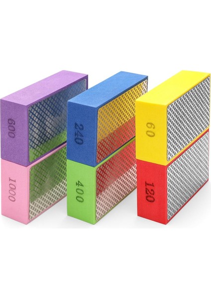 6 Adet Elmas El Cilalama Pedleri, Islak ve Kuru Elmas Zımpara Pedleri 60, 120, 240, 400, 600, 1000 Grit (Yurt Dışından)