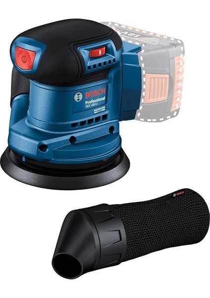 Professional Gex 185-LI Akülü Eksantrik Zımpara (18 Volt, Solo, Zımpara Tabanı Çapı: 125 Mm, 6.000-10.000 Dev/dak, Karton Kutuda, Akü ve Şarj Cihazı Dahil Değildir)