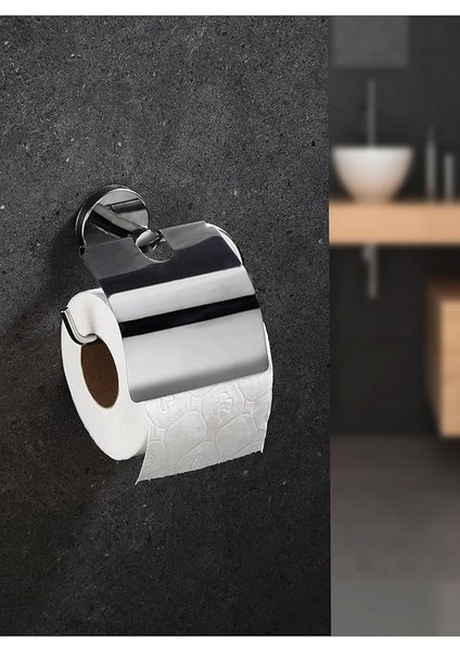 Haus Delmeye Son Yapışkanlı Tuvalet Kağıtlığı Wc Kağıtlık Tutucu Krom YK-703