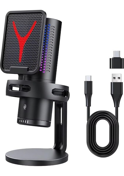 Yanmai Bilgisayar Masaüstü Profesyonel Vlog Canlı Yayın Podcast Mikrofon Kiti Tak Çalıştır USB Kablolu Örnekleme Hızı 48KHZ, Frekans Yanıtı 80HZ-16KHZ Gm7-B (GM7B)