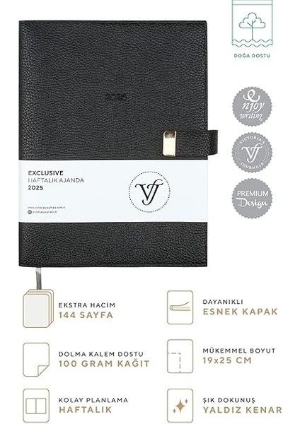 2025 Haftalık Ajanda A4 (19X25CM) Ivory 100GR. Içi Değişebilir indirimleri