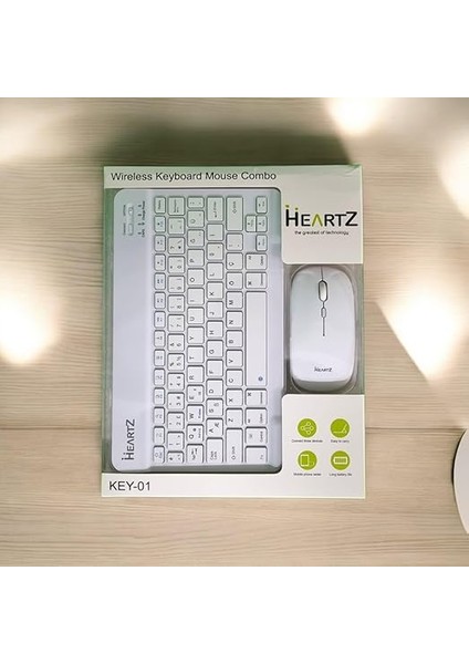 Key 01 Kablosuz Bluetooth Wireless Tümü Türkçe Karakterli I Ü Ğ Harfleri Bulunur Klavye Mouse Seti (Beyaz) fiyatları