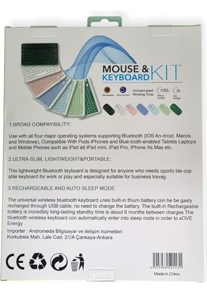 Key 01 Kablosuz Bluetooth Wireless Tümü Türkçe Karakterli I Ü Ğ Harfleri Bulunur Klavye Mouse Seti (Beyaz) fırsatları