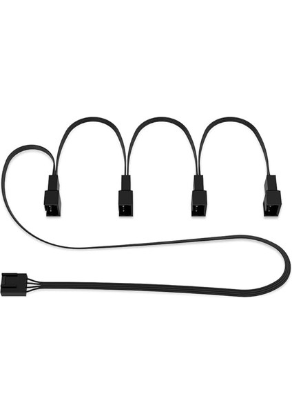 4-Pin Pwm Fan Splitter Kablosu - 4 Kasa Fanları, Pc Fanları, Pwm Splitter Kablosu, Çoklu Fan Konektörü, Fan Splitter, Uzatma Kablosu, Splitter, Y-Splitter, Adaptör, Pc - Siyah