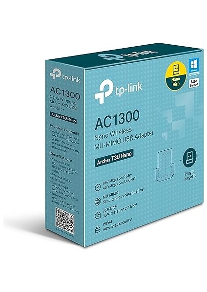 Archer T3U, AC1300 Mbps, Çift Bant, USB 2.0, Nano Wi-Fi 5 USB Adaptör fırsatları