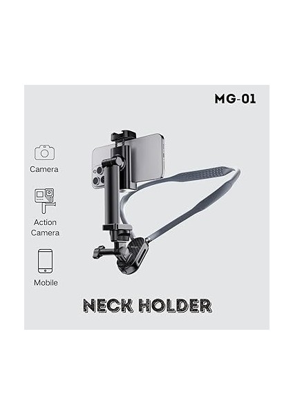 Kıskaçlı Profesyonel Telefon Tutucu ve Aksiyon Kamera Boyun Askısı Gezi Seyahat ve Sürüşlerde Kullanmak Için Boyundan Kayıt Aparatı Cep Telefonu Boyun Tutucu Kullanımı Kolay Mg-01 fiyatları