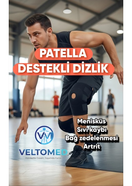 Patella Destekli Dizlik, Menisküs, Ağrı Giderir, Koruma Sağlar, Sıvı Kaybı, Bağ Zedelenmesi, Artrit Standart Beden