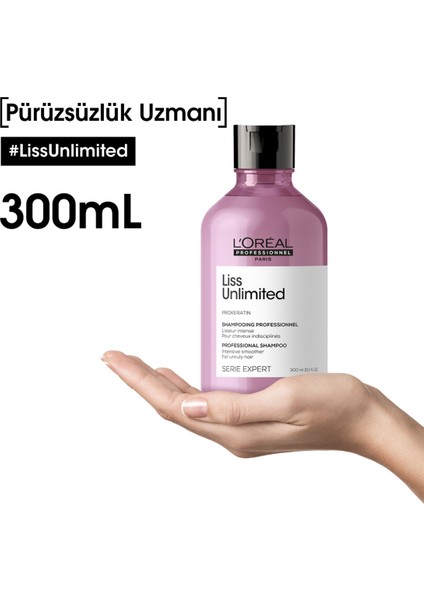 L'oreal Professionnel Serie Expert Liss Unlimited Elektriklenme Karşıtı ve Yumuşaklık Veren Şampuan 300 ml