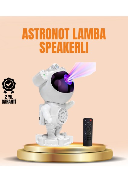 Bluetooth ve Dahili Ses Özellikli Astronot Projeksiyon Lambası