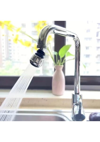 Dönebilen Su Tasarruflu Musluk Başlığı | 2 Modlu Akış | Kolay Montaj | Mutfak ve Banyo Için Uyumlu Kısa Başlık | Perlatörlü Su Tasarrufu Başlığı