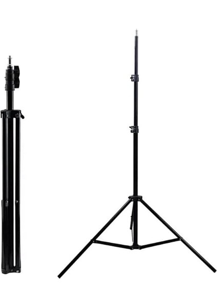 Alüminyum Alaşımlı Işık Standı 2 Metre Ayarlanabilir Yaylı Yastıklı Fotoğraf Tripod Standları Fotoğraf Stüdyosu Flaşları, Halka Işık Standı, Fotoğraf Ekipmanları Flash Standı