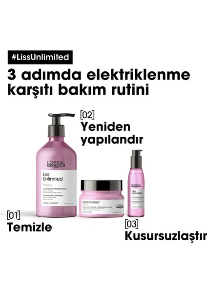 L'oreal Professionnel Serie Expert Liss Unlimited Elektriklenme Karşıtı ve Yumuşaklık Veren Şampuan 500 ml