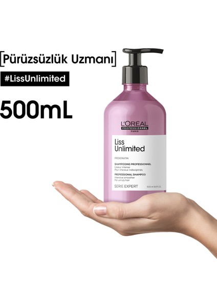 L'oreal Professionnel Serie Expert Liss Unlimited Elektriklenme Karşıtı ve Yumuşaklık Veren Şampuan 500 ml