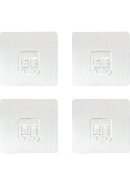 4 Paket Duş Caddy Yapışkanlı Etiket Kanca Montaj Sepet Banyo Rafı Sabunluk Mutfak Lavabo Yedek Yapışkan Kanca (Gümüş)