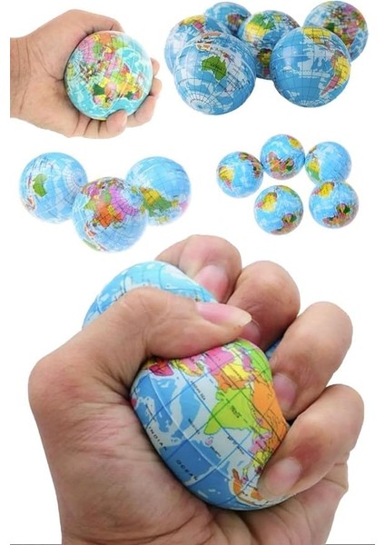 Köpük Topu Stres Giderme Dünya Haritasi Oyuncak Küre Sıkma Oyuncak Bilek Egzersiz Topu 1650