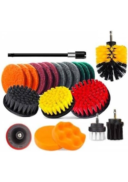 Mobile 22 Parça Koltuk, Duvar, Küvet Detaylı Temizlik Için Matkap Fırçaları,çok Amaçlı Temizlik Seti