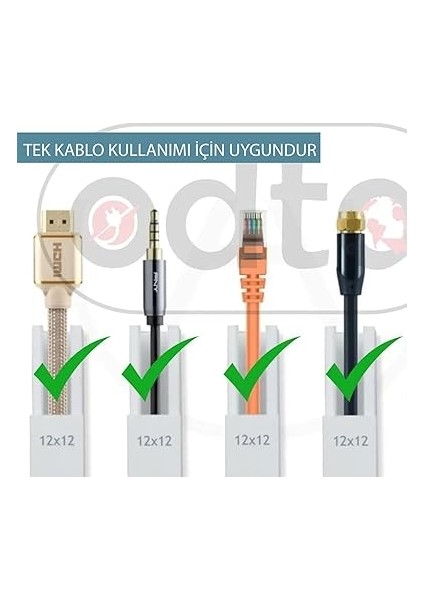 4 Metre (12X12MM) Kendinden Yapışkanlı Kablo Kanalı | 4m (10 Adet x 40CM) Kablo Gizleyici modelleri