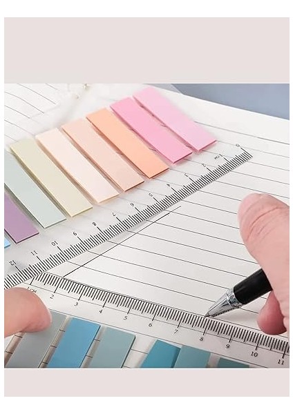 Post It 10 Renkli 200 Yaprak Şeffaf Yapışkan Not Kağıtları Sticky Notes Etiket Not Defteri Kitap Ayracı Gökkuşağı Serisi (Gül Kokusu) indirimleri