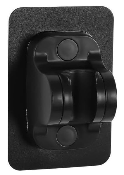 Duş Başlığı Tutucu, Tepe ve El Duşu Sabitleme Aparatı, Yapışkanlı Montaj, Fayansa Yapıştırılabilir, Dayanıklı ve Ayarlanabilir Tasarım (Siyah)