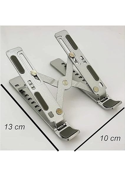 Mini Metal Stand Katlanabilir Çantada Taşınabilir Folding Alüminyum 8 Kademeli Telefon ve Tablet Standı 13 cm Mini Dizayn | RT008 Silver fiyatları