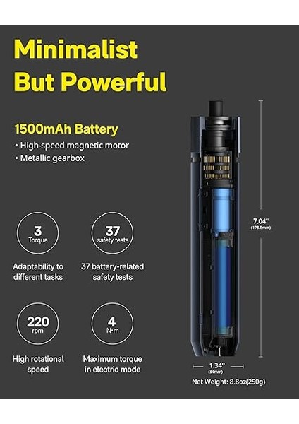 Elektrikli Tornavida Seti, 25 Parça Yükseltilmiş Bit Seti, 3.6V Akülü Tornavida Şarj Edilebilir, Manyetik Kasa Kapağı, 3 Tork Ayarı, 1500MAH Pil, Mobilya/elektrik Onarımları Için LED Işık indirimleri