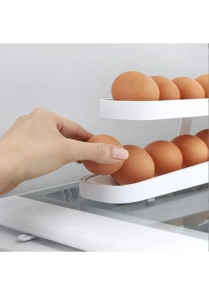 Toptan Pratik Buzdolabı Yumurta Standı 2 Katlı Raf Buzdolabı Organizer