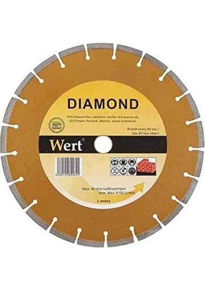 W 2711/125 Granit Mermer Elmas Tesetere, Turuncu/gri (125MM)