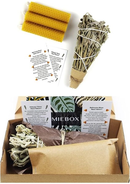 Make It Easier Arınma ve Enerji Başlangıç Seti : Adaçayı Tütsü ve 3 Organik Balmumu Mum modelleri