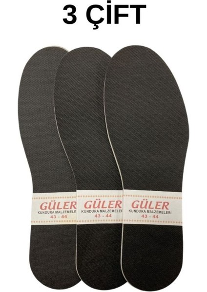 Siyah Iç Tabanlık Astarı, 3 Çift, 43-44 Numara, Rahat ve Şık Kullanım