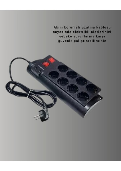 Buğz 2 Metre Güçlü Çoklu Priz 8 Soket modelleri