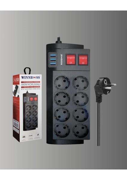 Buğz 2 Metre Güçlü Çoklu Priz 8 Soket indirimleri