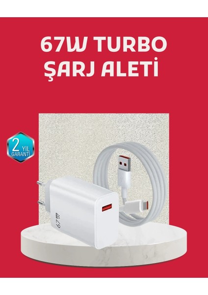 Buğz 67 Watt Turbo Şarj Cihazı Motorola G30 G50 G60 G82 Uyumlu
