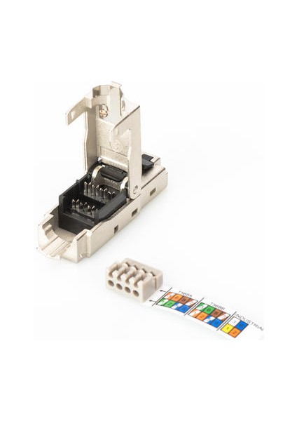 DN-93631 Zırhlı/shielded Saha Tipi RJ45 Konnektör, Awg 22-27, 10 Gbit Ethernet, Poe+, Toz Koruma Kapaklı, Kıvrım Koruyucusu fiyatları